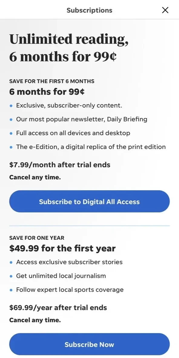 Observer-Dispatch paywall screen
