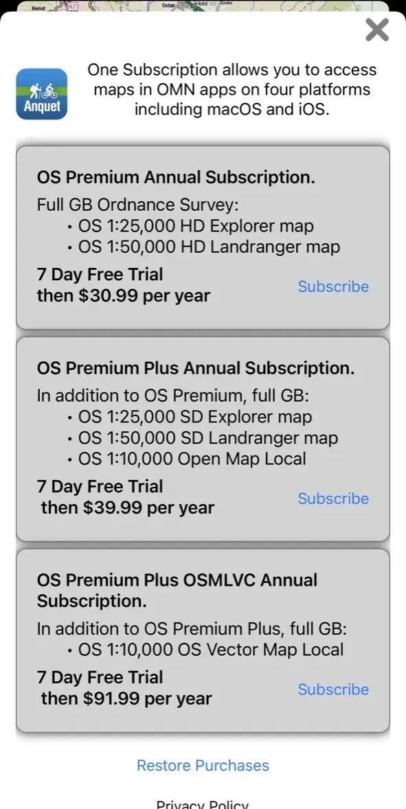 OMN paywall screen