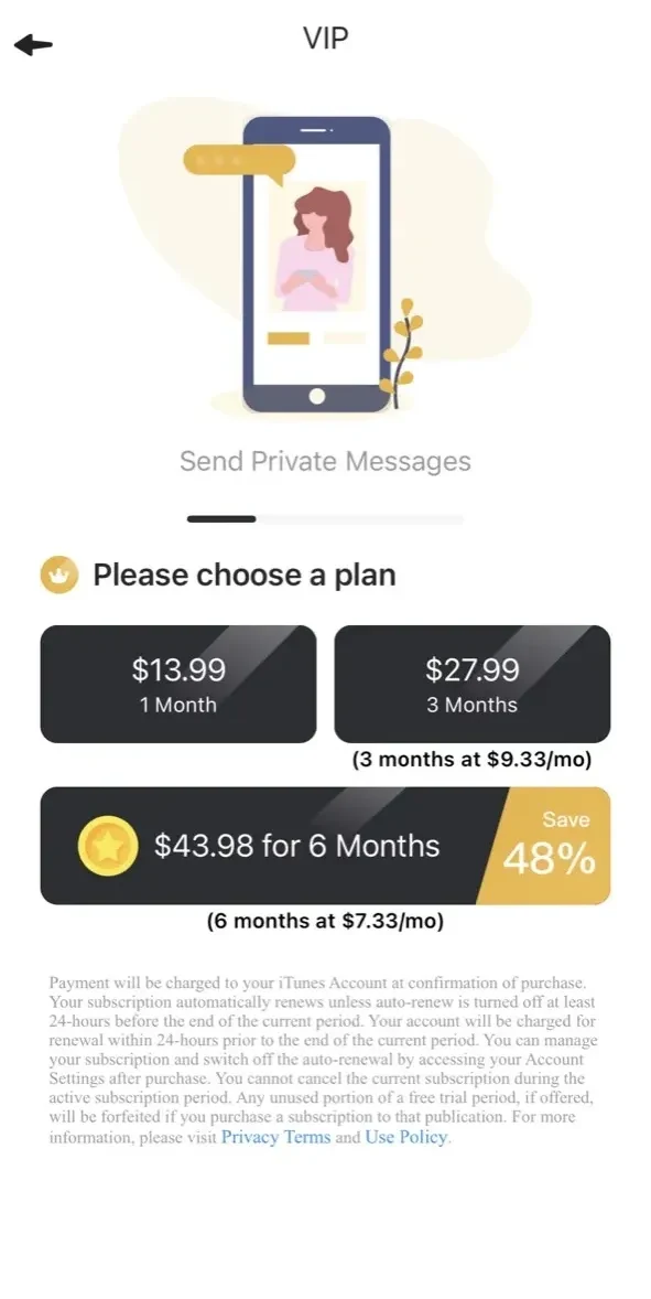 One Night Hookup paywall screen