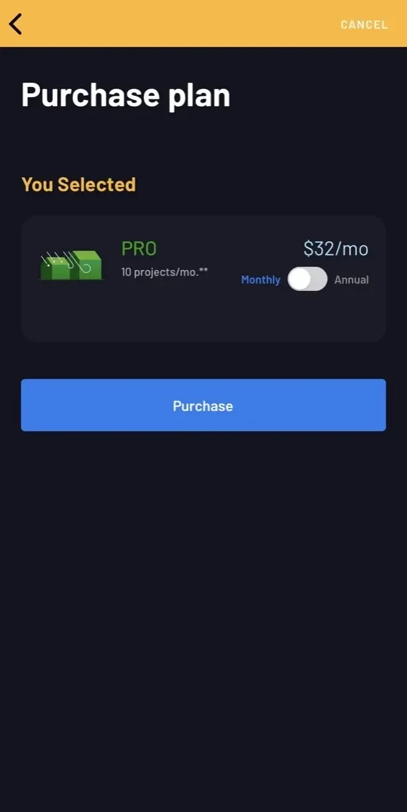 OneClick Code paywall screen