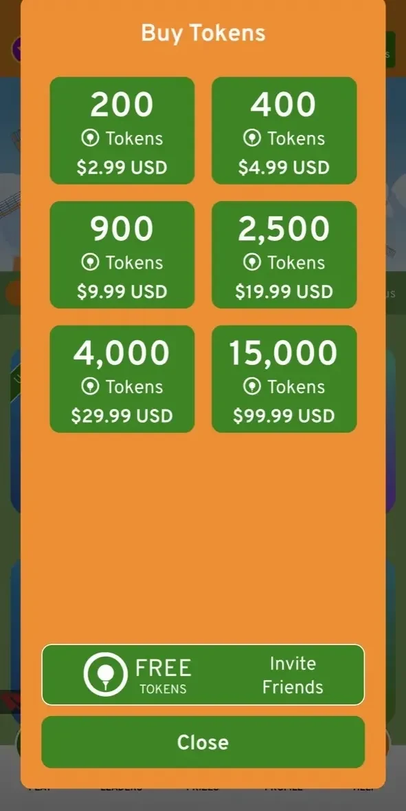 OneShot Golf paywall screen