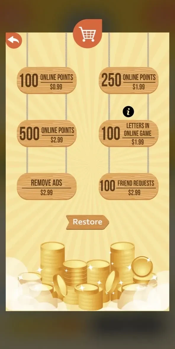 Online Hangman Word Game paywall screen