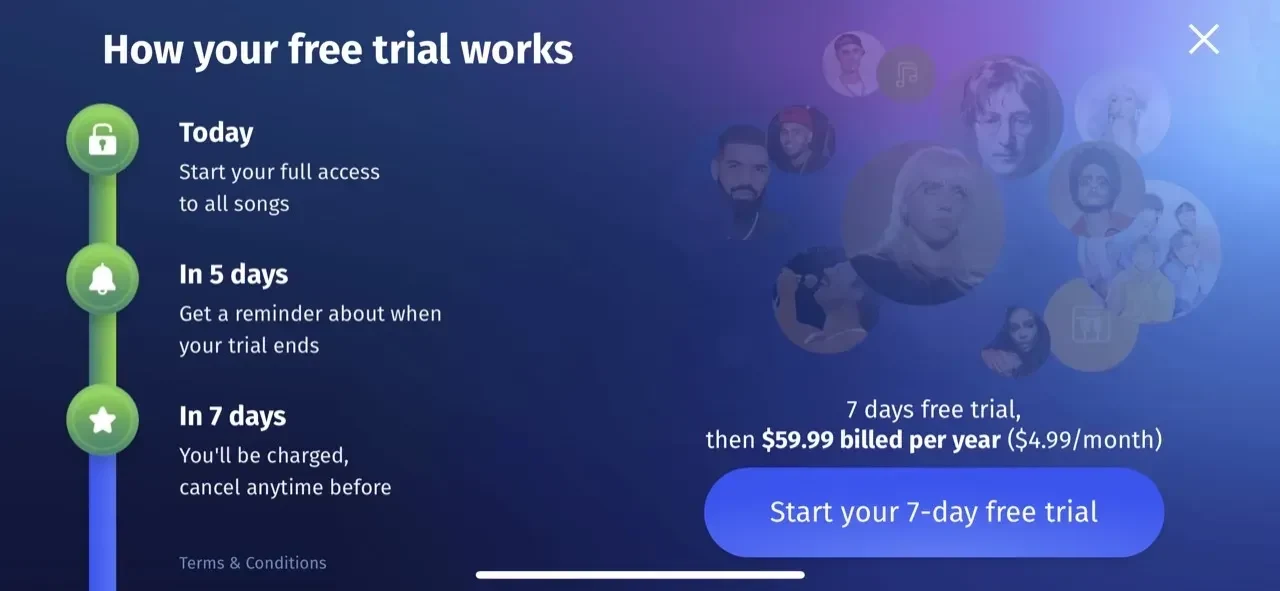 OnlinePianist paywall screen