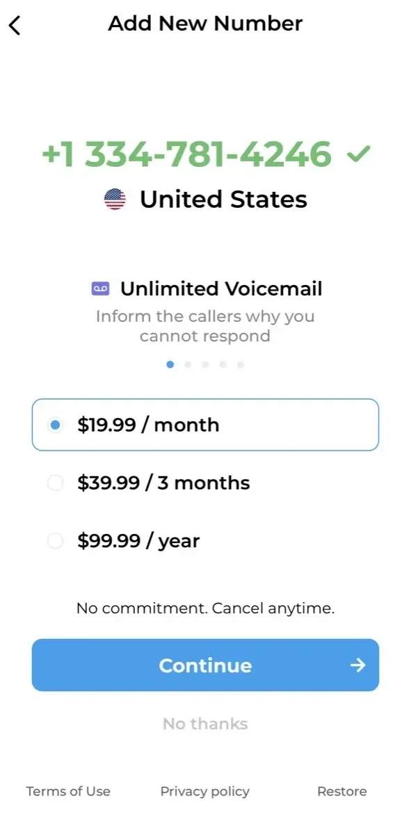 OnPhone paywall screen