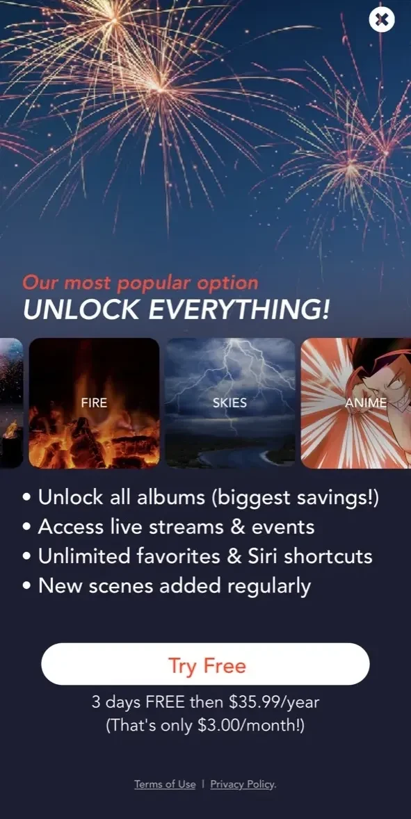 OnSwitch paywall screen