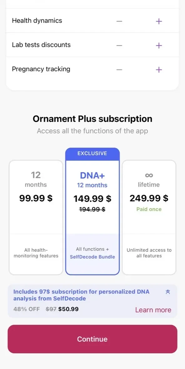 Ornament paywall screen