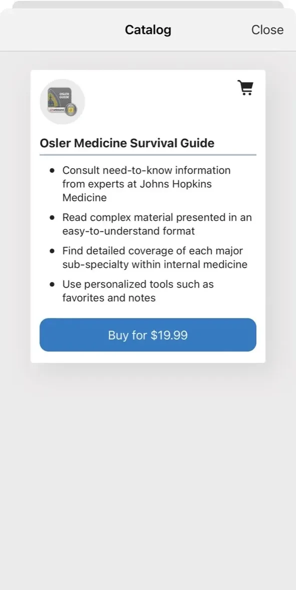 Osler Medicine Survival Guide paywall screen