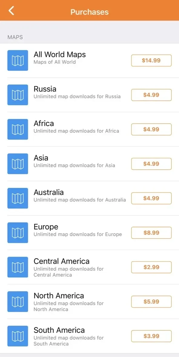 OsmAnd Maps Travel paywall screen