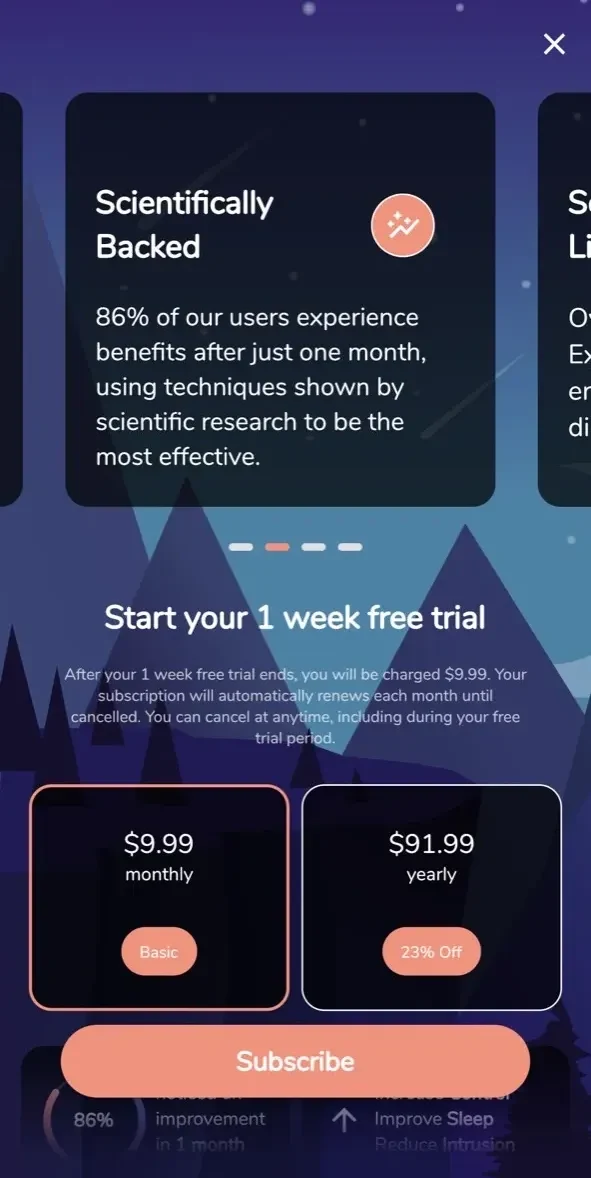 Oto paywall screen