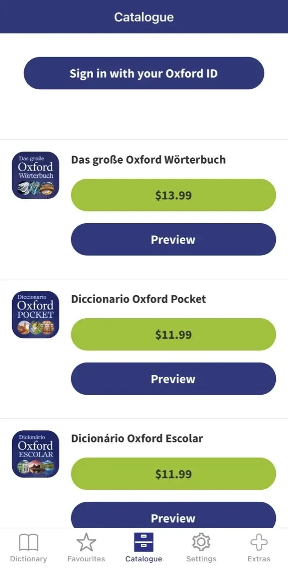 Oxford Learner’s Dictionaries paywall screen