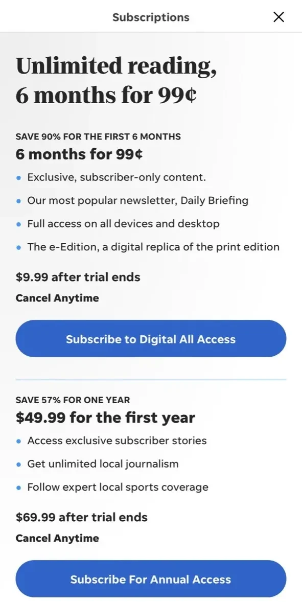Pal Item paywall screen