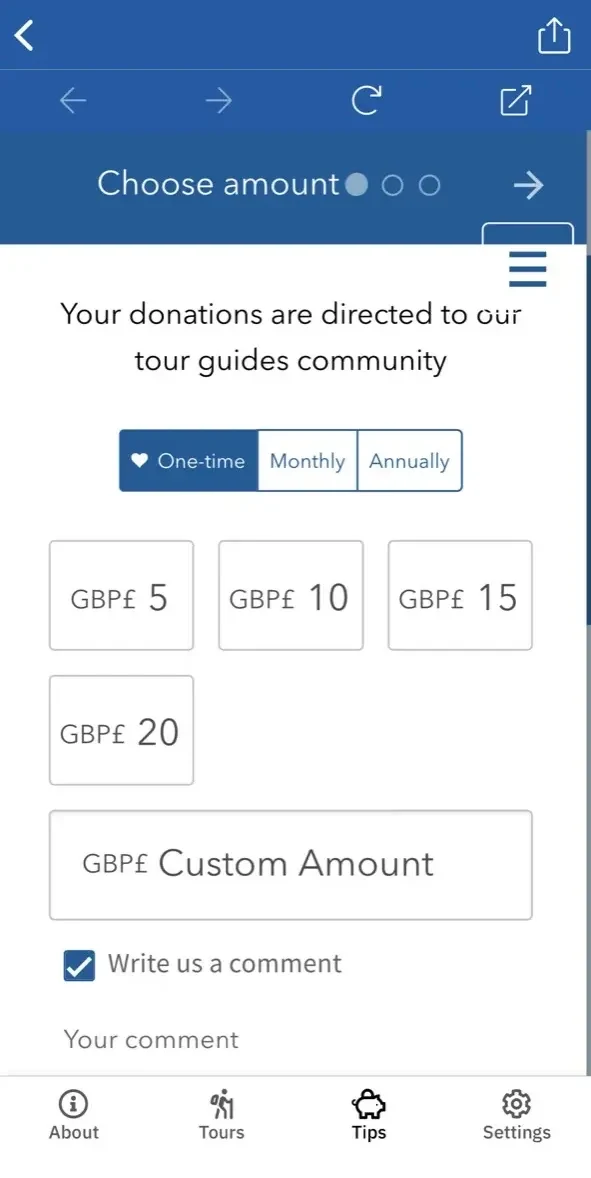 Pandemic Tours paywall screen