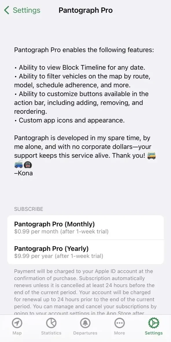 Pantograph paywall screen