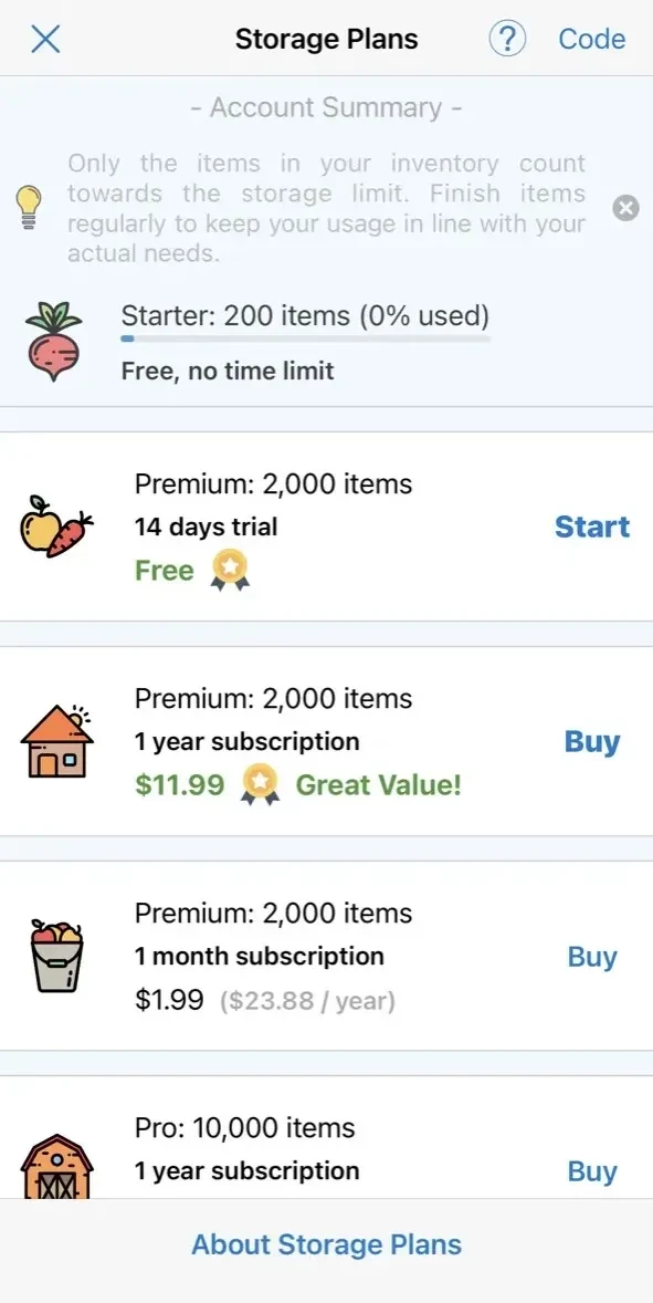 Pantry Check paywall screen