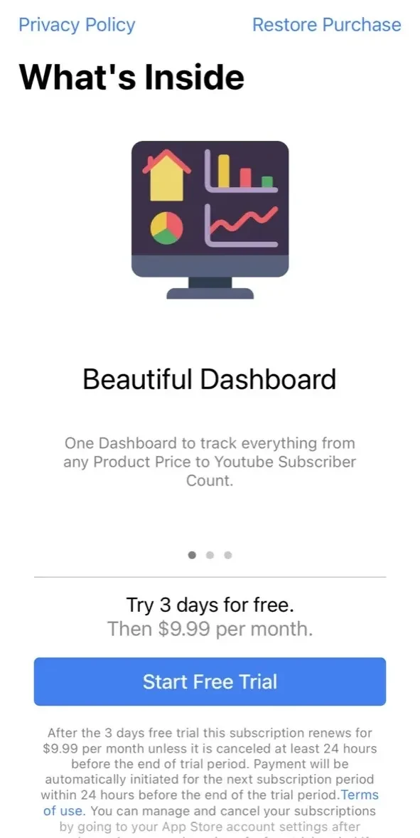 Parallel Space paywall screen