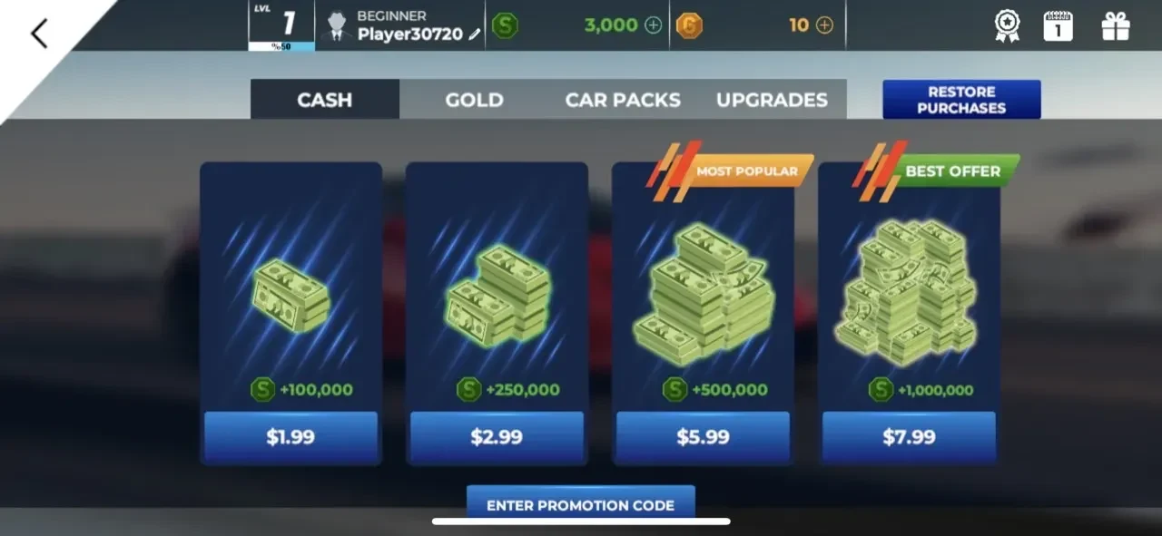 Parking Master Multiplayer paywall screen