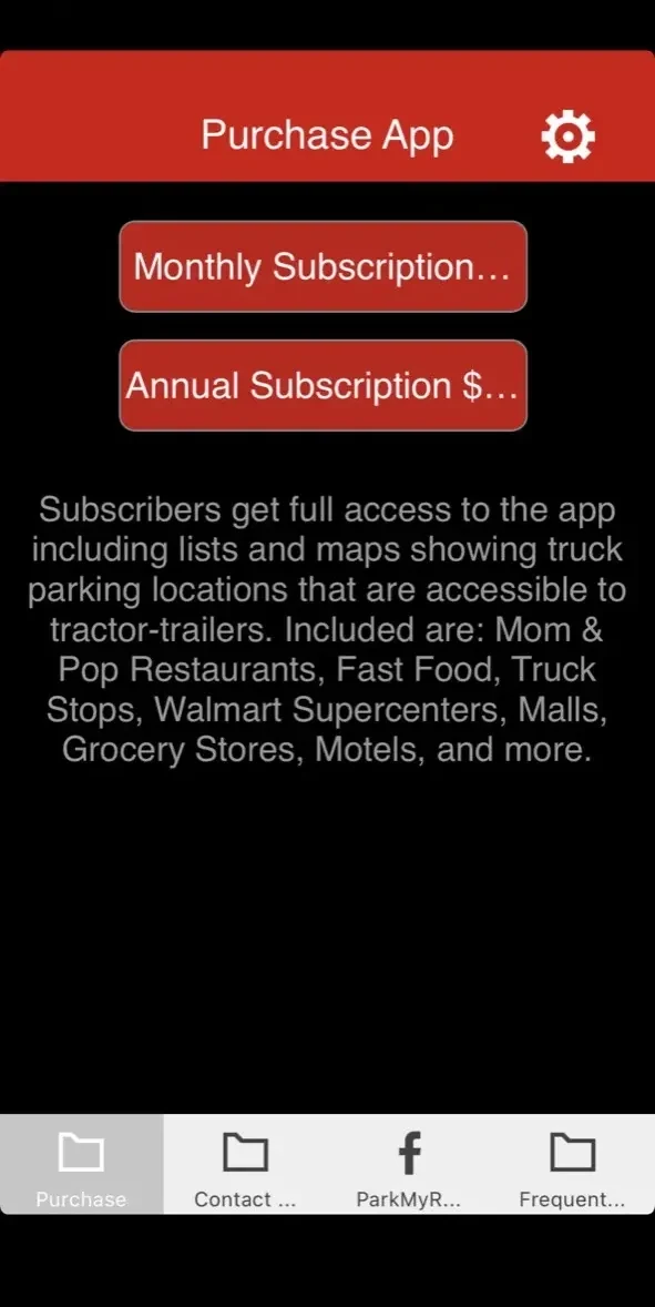 ParkMyRig paywall screen