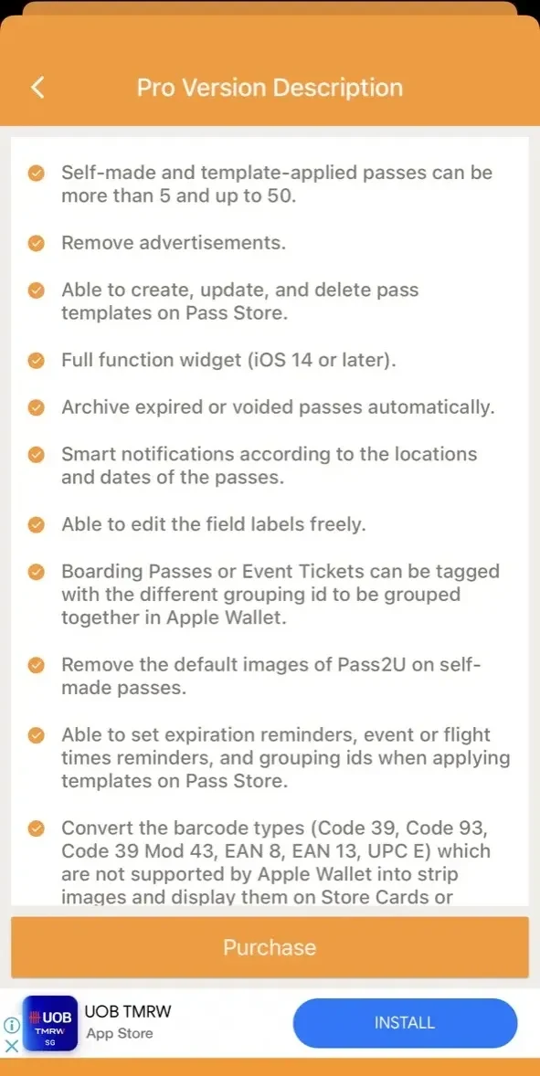 Pass2U Wallet paywall screen