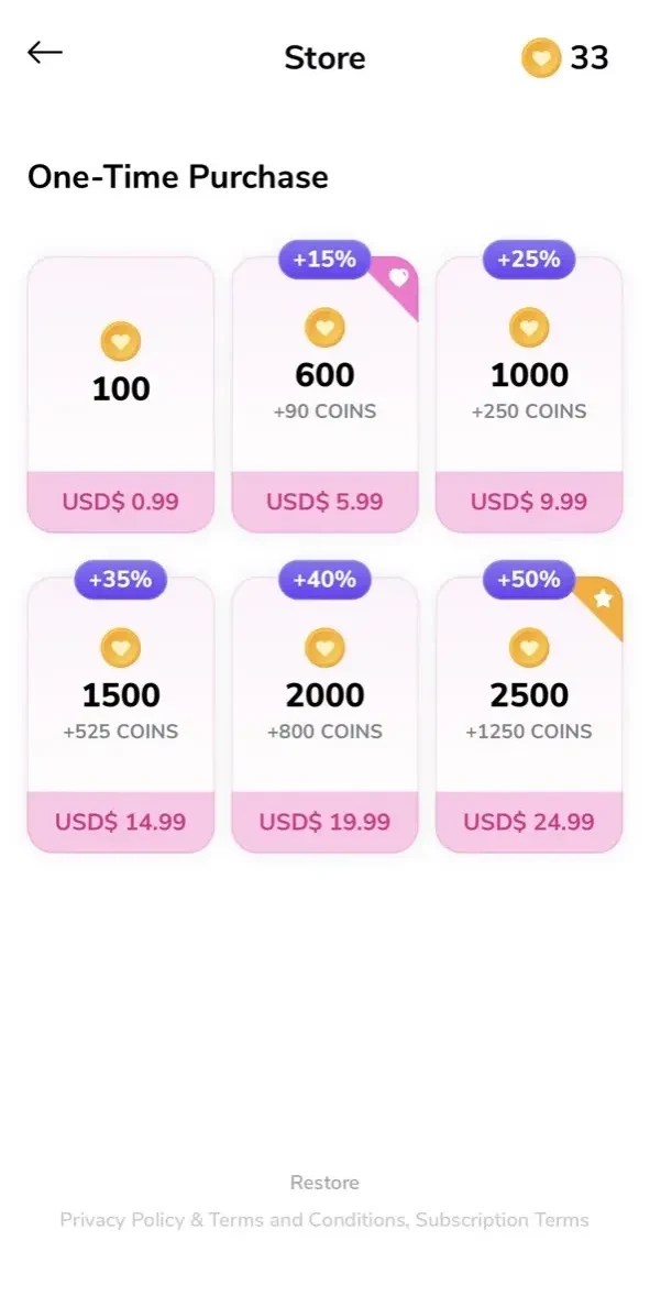 My Passion paywall screen