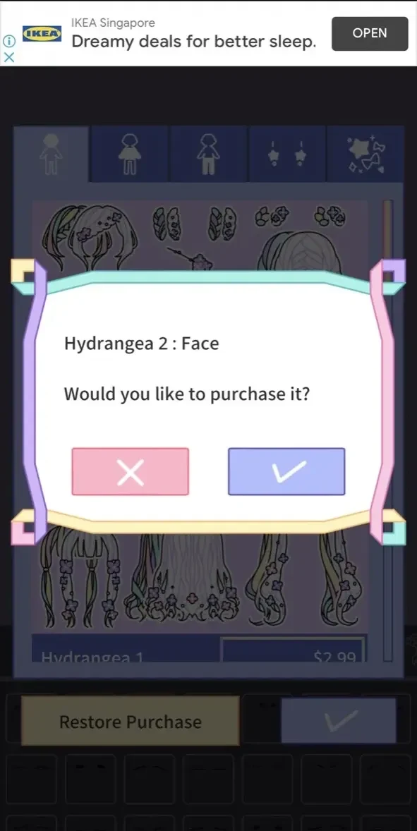 Pastel Girl paywall screen