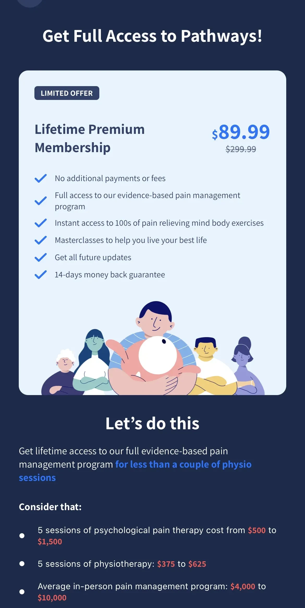 Pathways Pain Relief paywall screen
