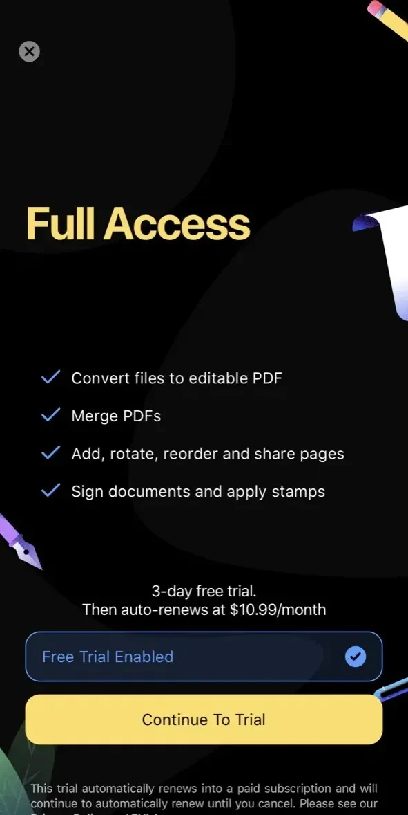 PDF Hero paywall screen