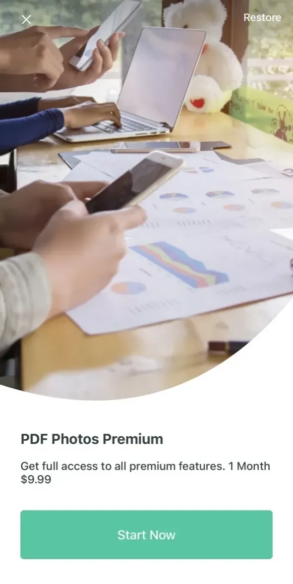 PDF Photos paywall screen