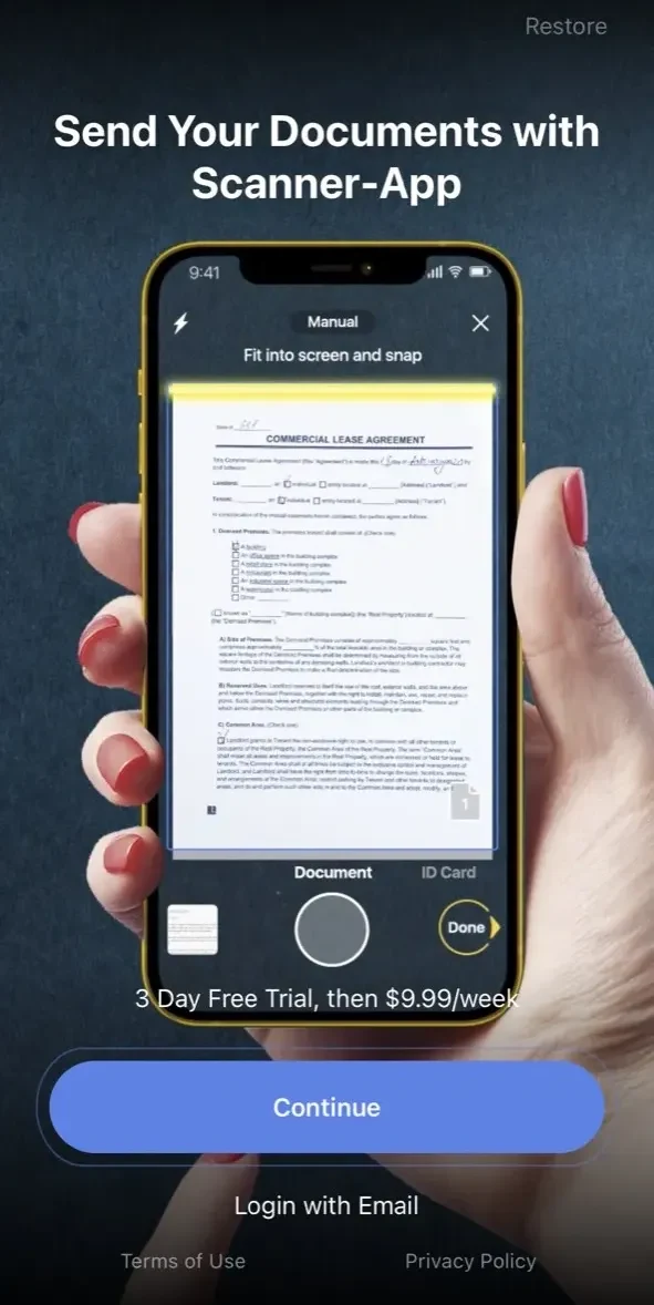 PDF Scanner App paywall screen