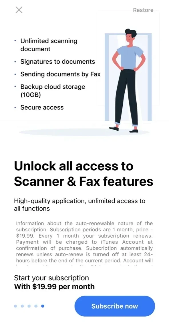 PDF Scanner paywall screen