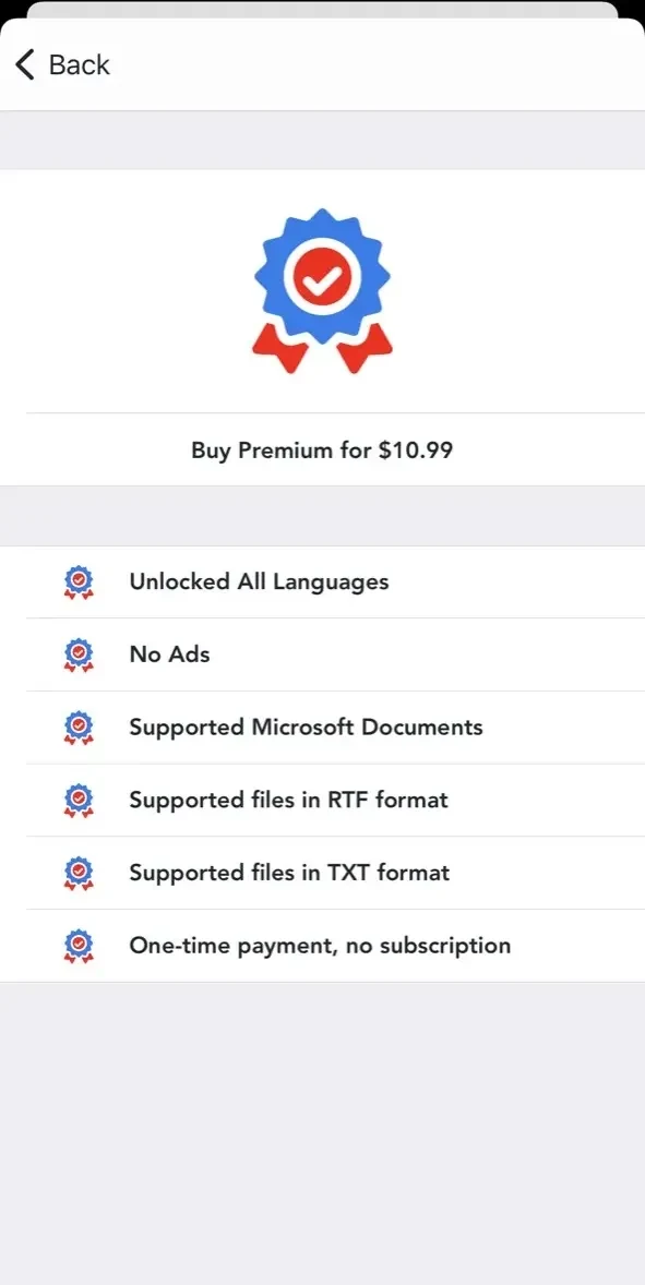 PDF Voice Reader Aloud paywall screen