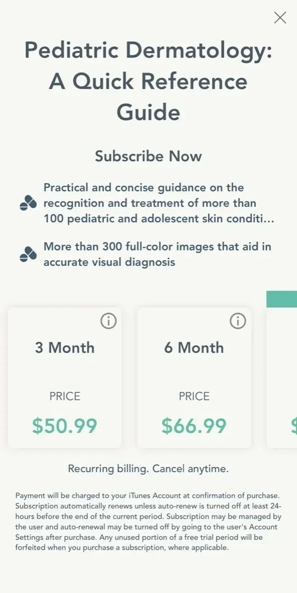 Pediatric Dermatology from AAP paywall screen
