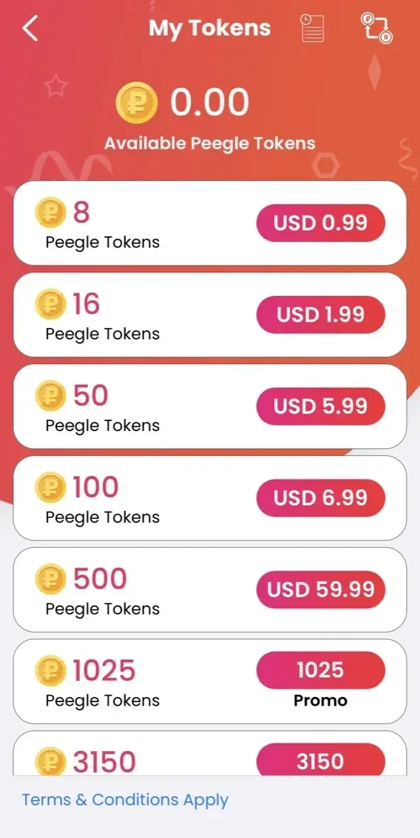 Peegle Live paywall screen