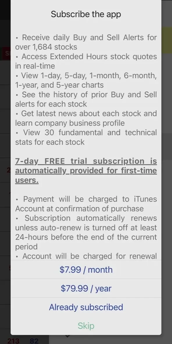 PennyGems paywall screen