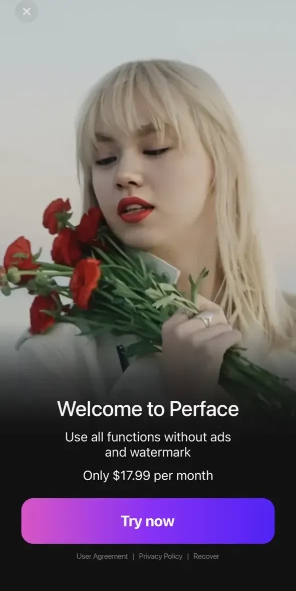 Perface paywall screen
