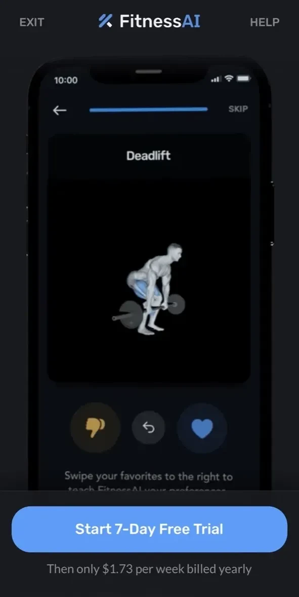 Fitness AI Gym Workout Planner paywall screen