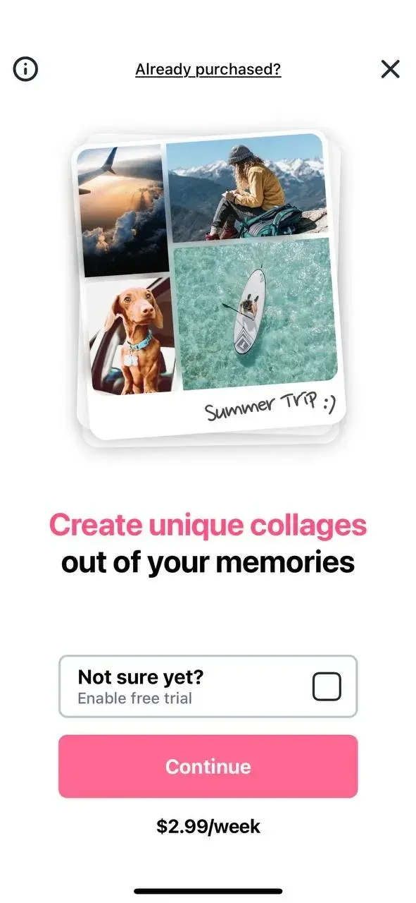 Photo Collage Maker PicJointer paywall screen