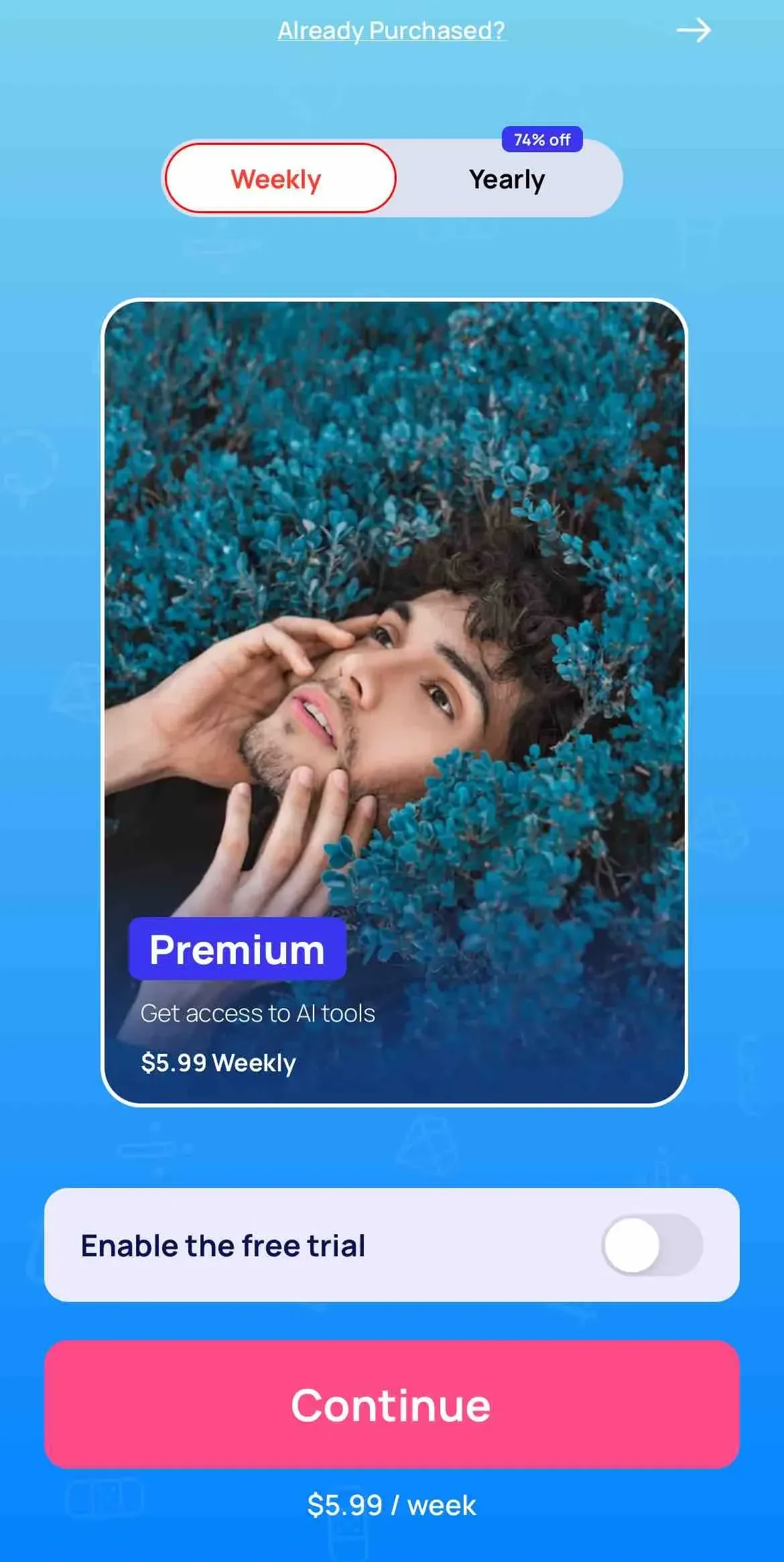 Photo Eraser paywall screen