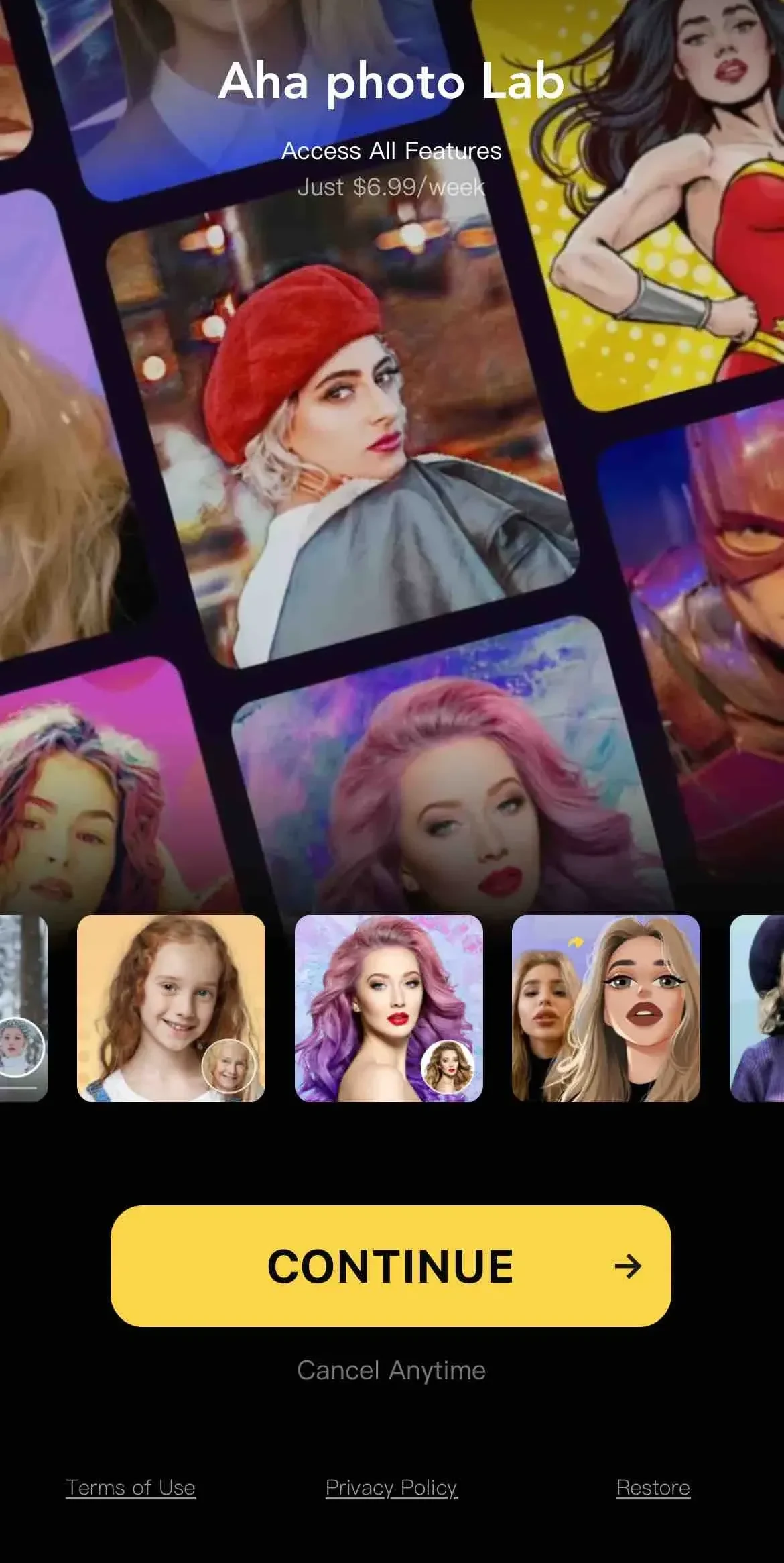 Aha Photo Lab paywall screen