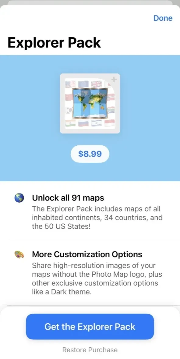 Photo Map paywall screen