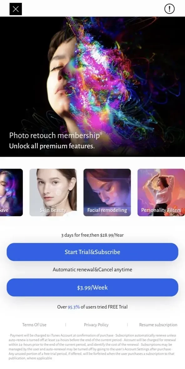 Photo Retouch paywall screen