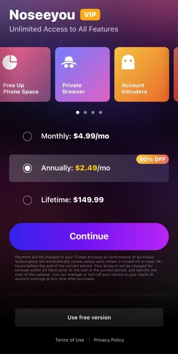 Photo & Video Vault paywall screen