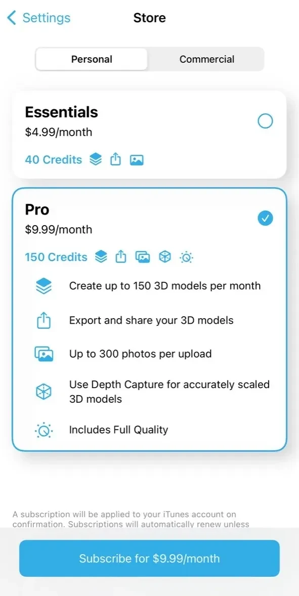 PhotoCatch paywall screen