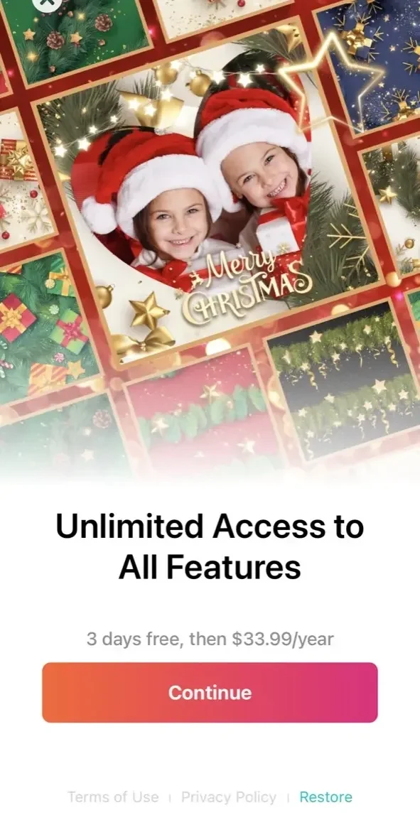PhotoGrid paywall screen