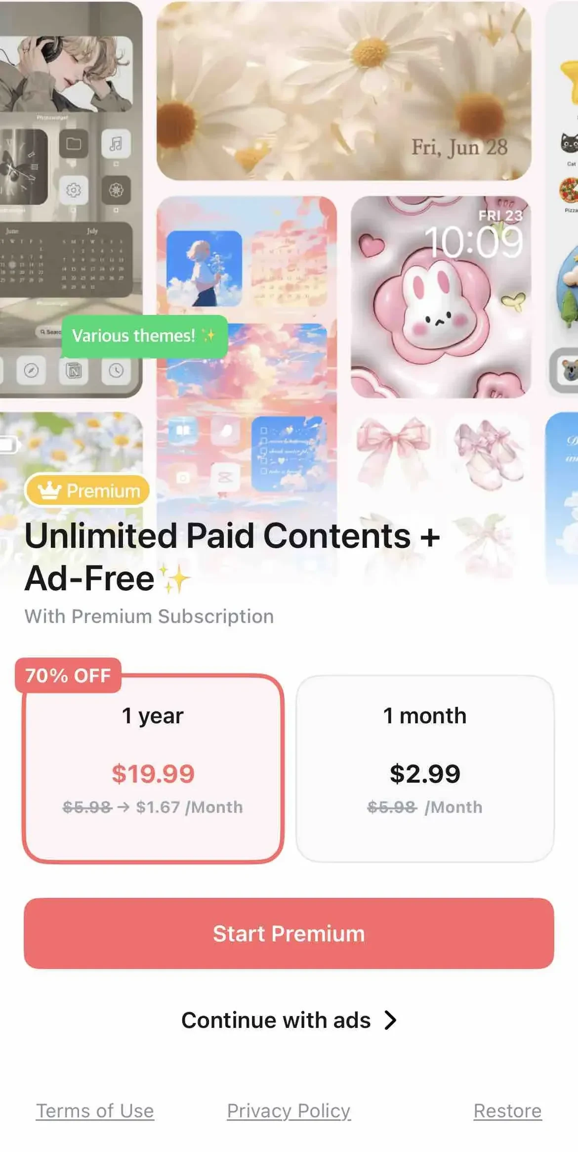PhotoWidget paywall screen