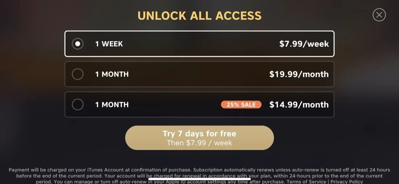 Piano Keyboard App paywall screen