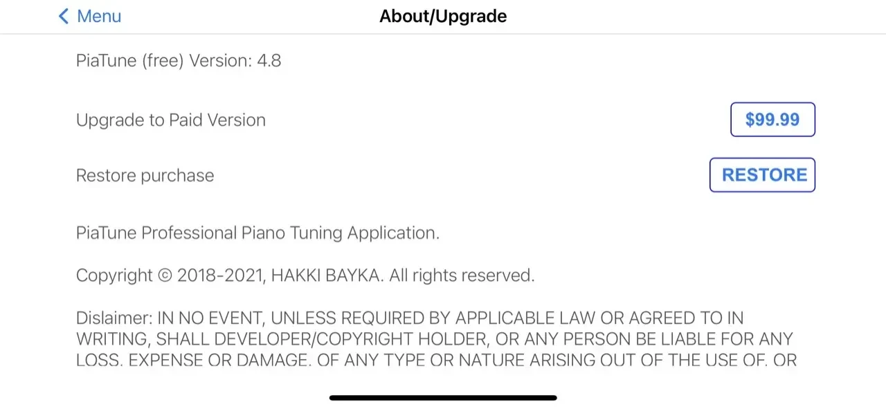 PiaTune paywall screen