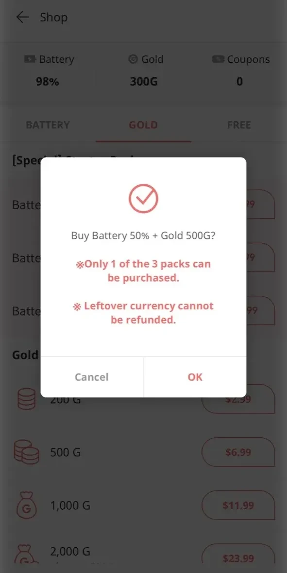 Picka paywall screen