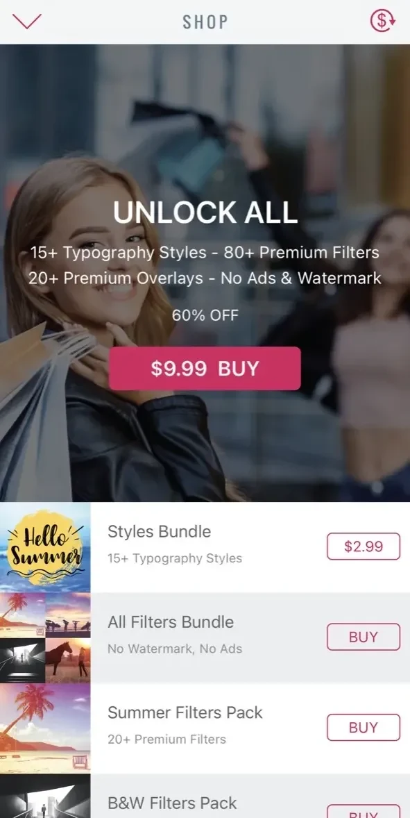 PicsType paywall screen