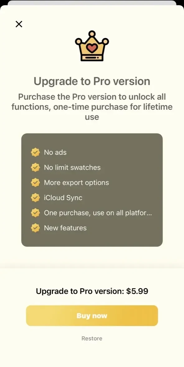 Pixeur paywall screen