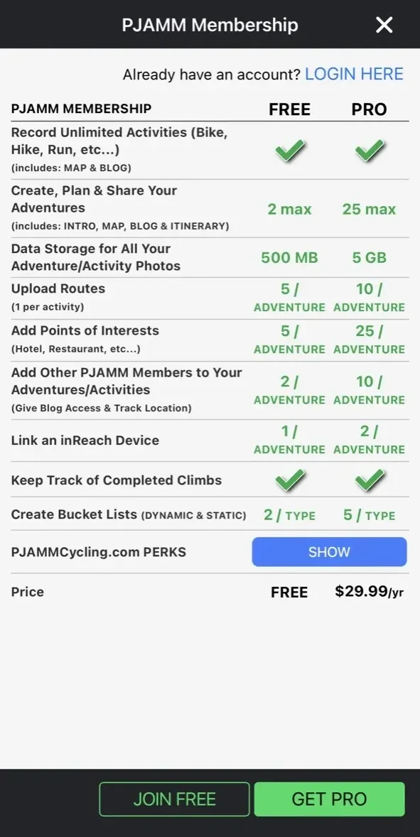PJAMM Adventures paywall screen
